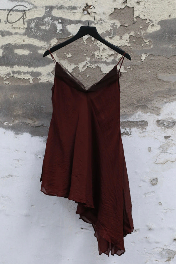Marc Le Bihan silk suspender skirt 2612 France MLB-2612-AUBERGINE 2612 E23